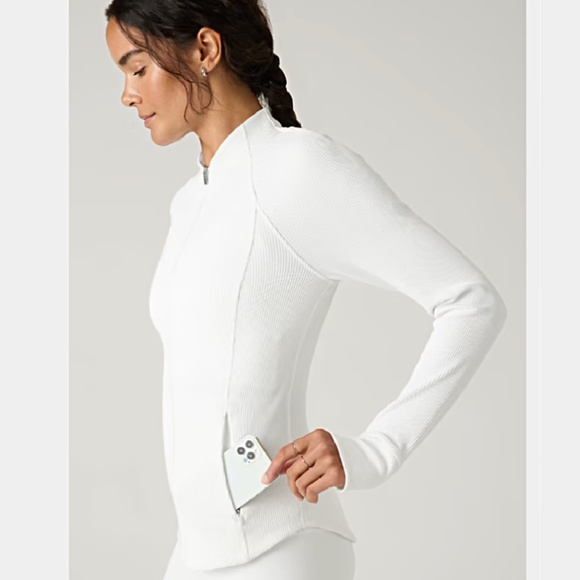 NWT ATHLETA Salutation Ribbed Jacket, White - Picture 3 of 5